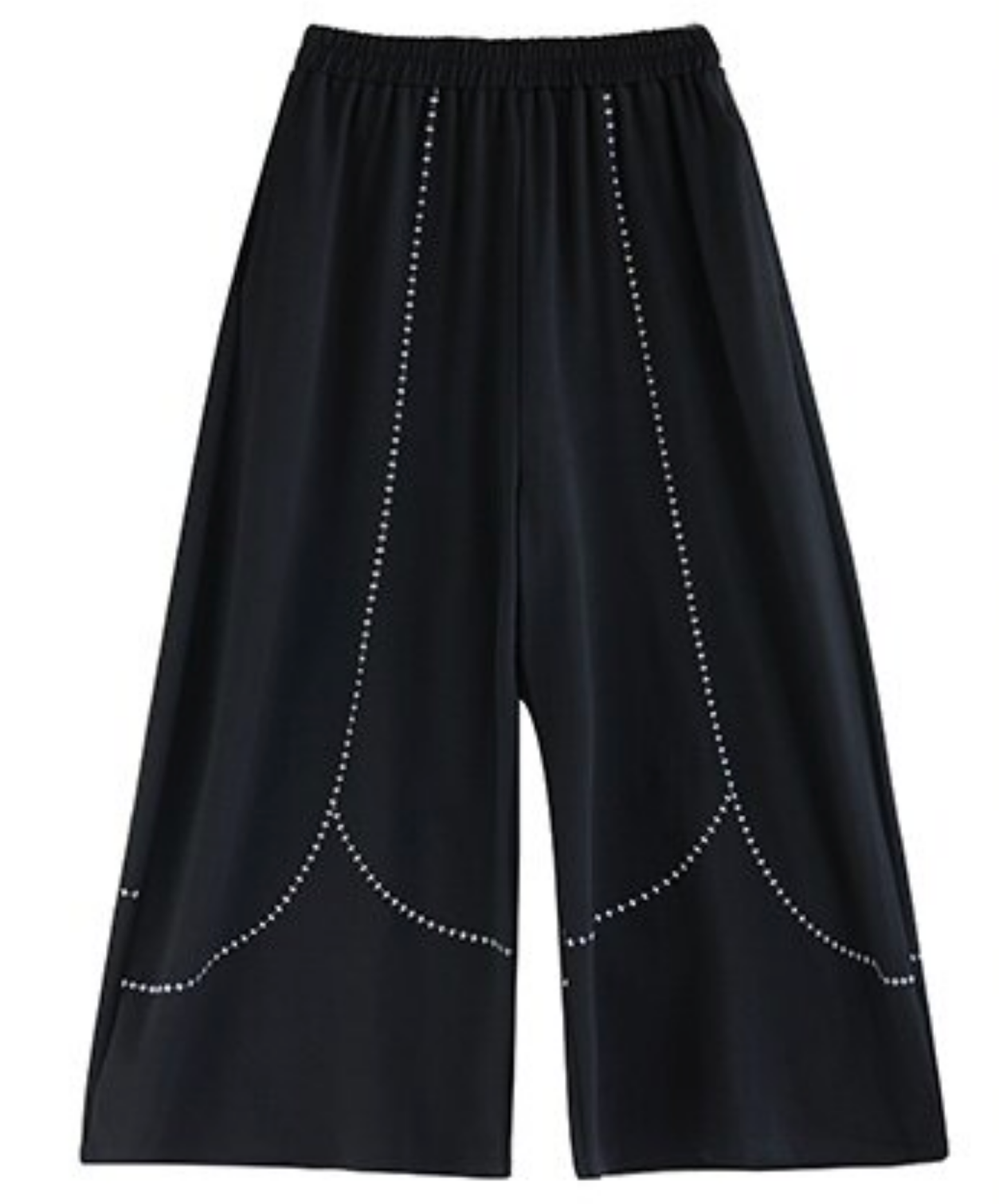 dark embroidery color block wide pants EN2728