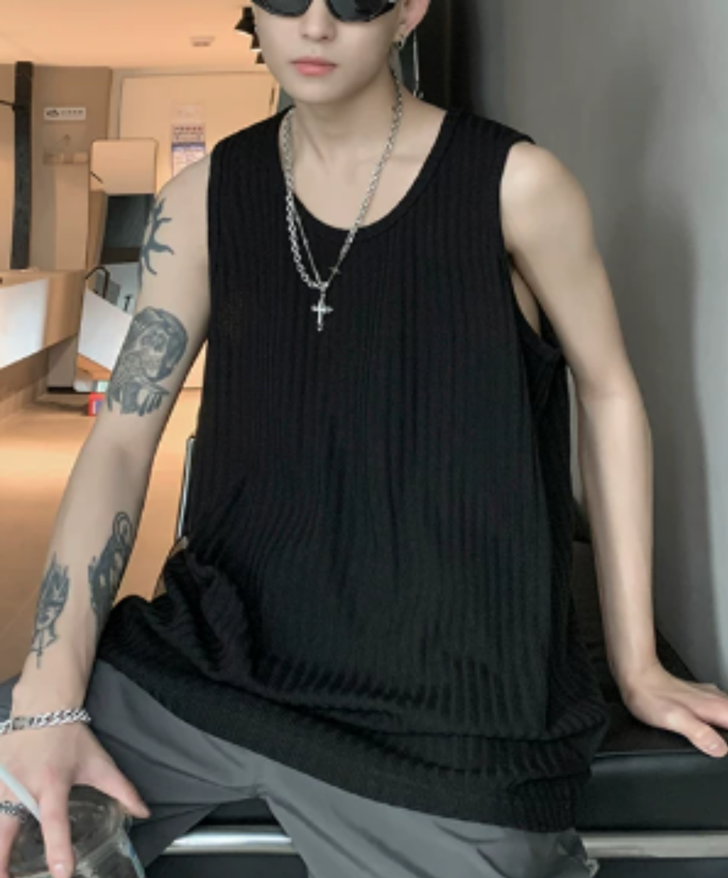simple rib tank top EN2936
