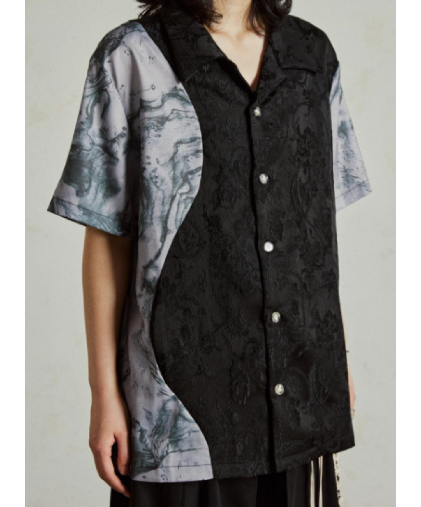 jacquard patchwork marble pattern shirt EN2924
