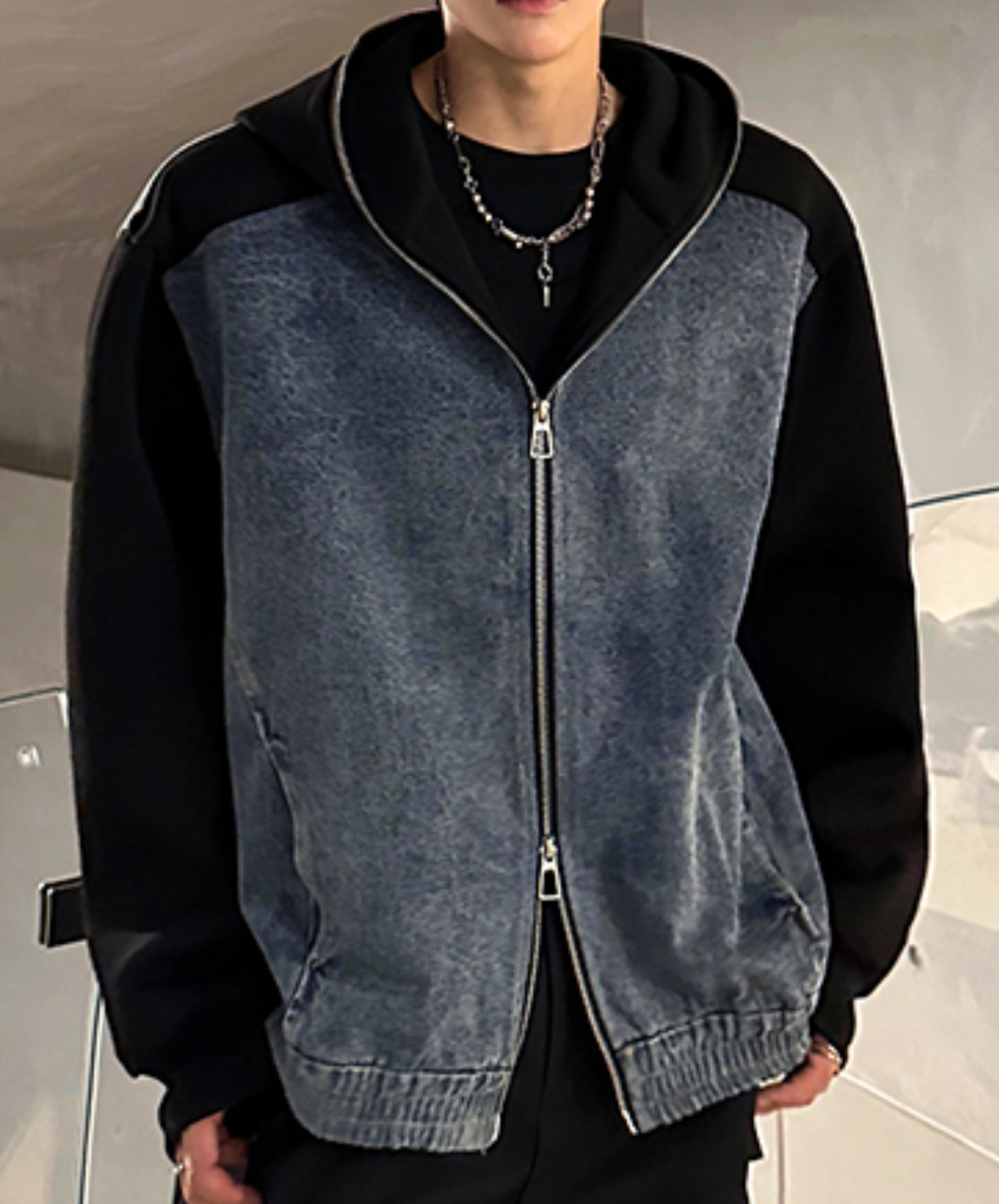 【style83】dark mode outfit set EN2584（jacket + hoodie + pants set）