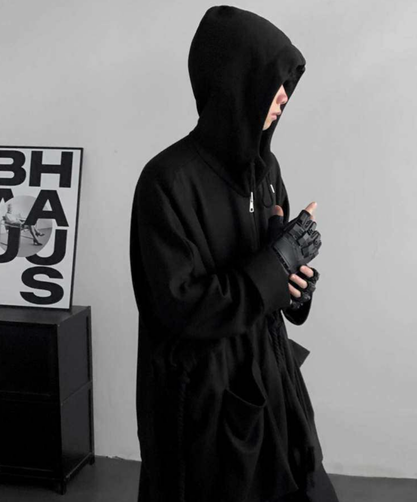 dark cape sweat over hoodie EN2634