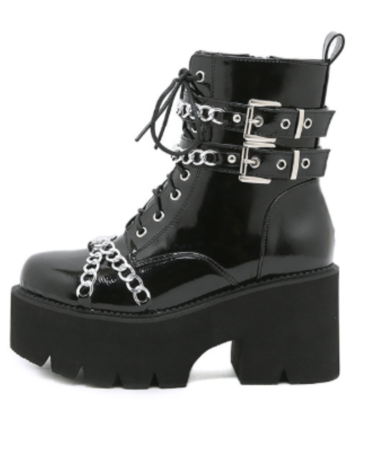 heavy-duty metal chain block heels boots EN3246