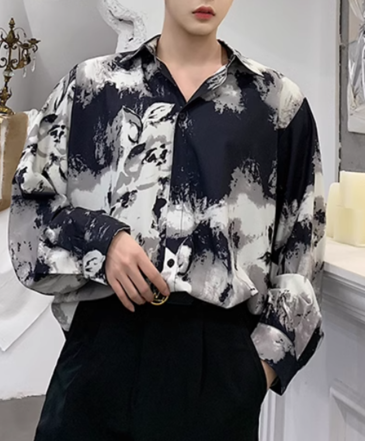 【style113】dark mode outfit set EN3294（jacket + shirt + pants set）