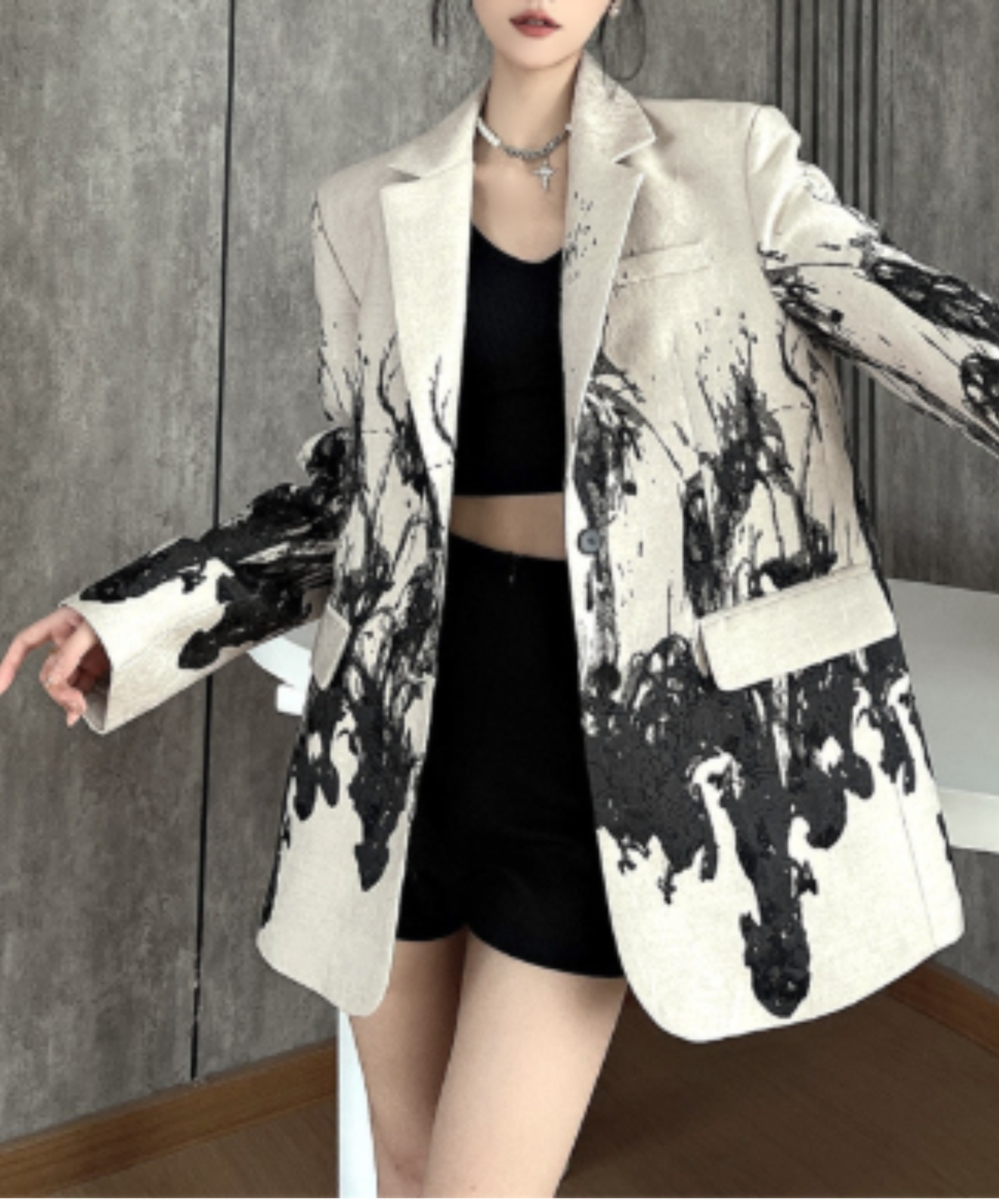 ink painting pattern hard jacket EN3091