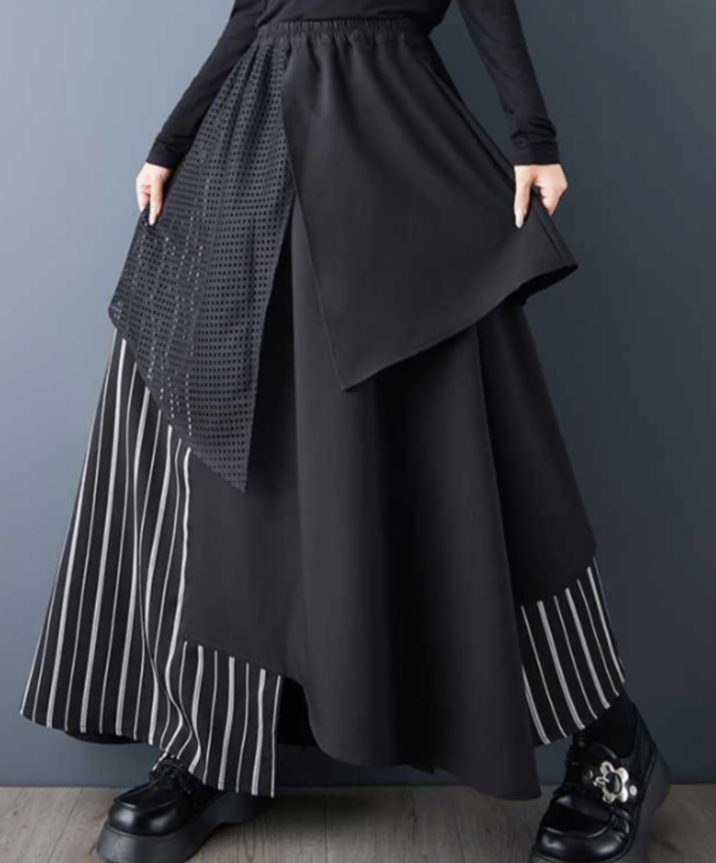 【style99】dark mode outfit set EN2948（shirt + skirt set）