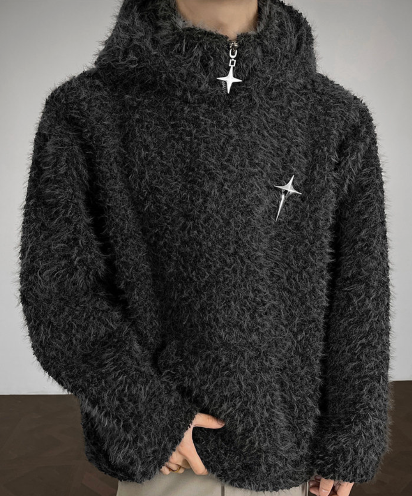 hooded turtleneck sweater EN2605