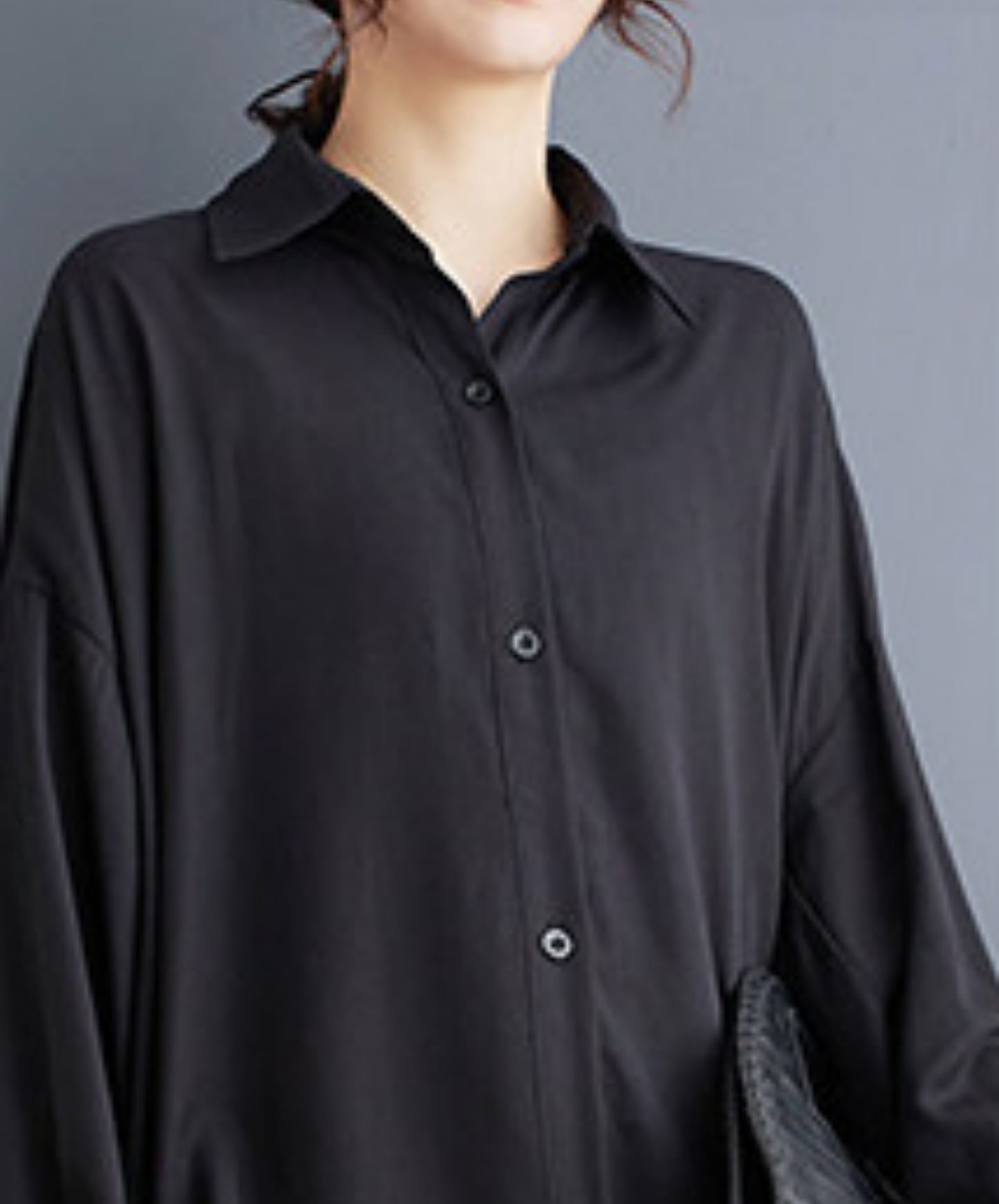 dark asymmetrical loose long shirt EN2702