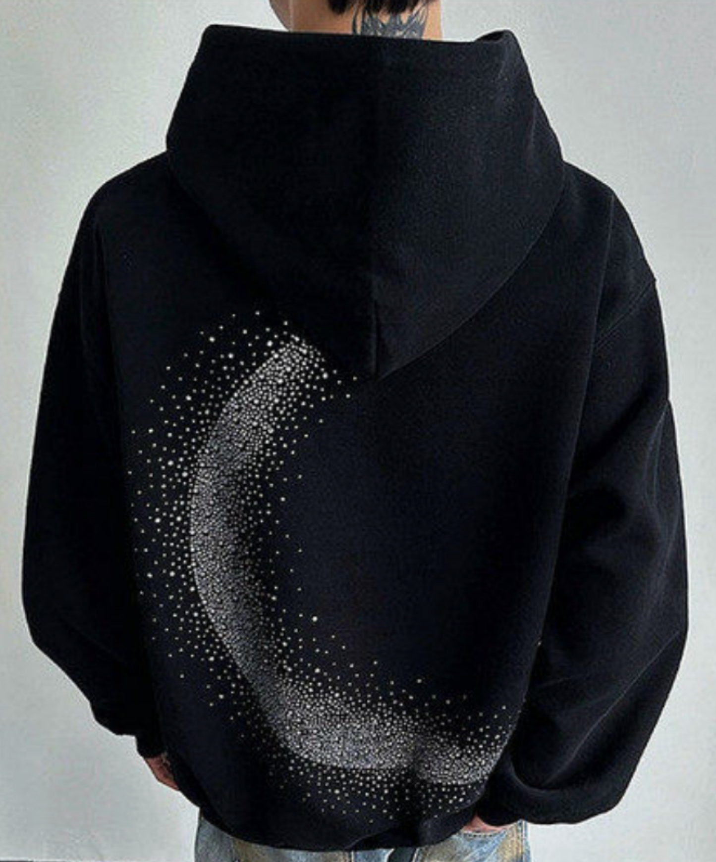 moon rhinestone loose hoodie EN2690