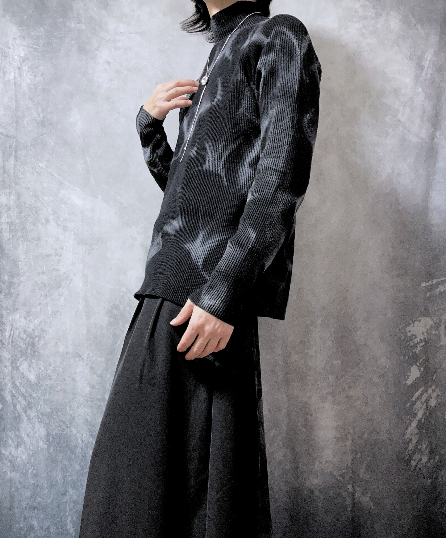 【style70】dark mode outfit set EN1909（jacket + sweater + pants set）