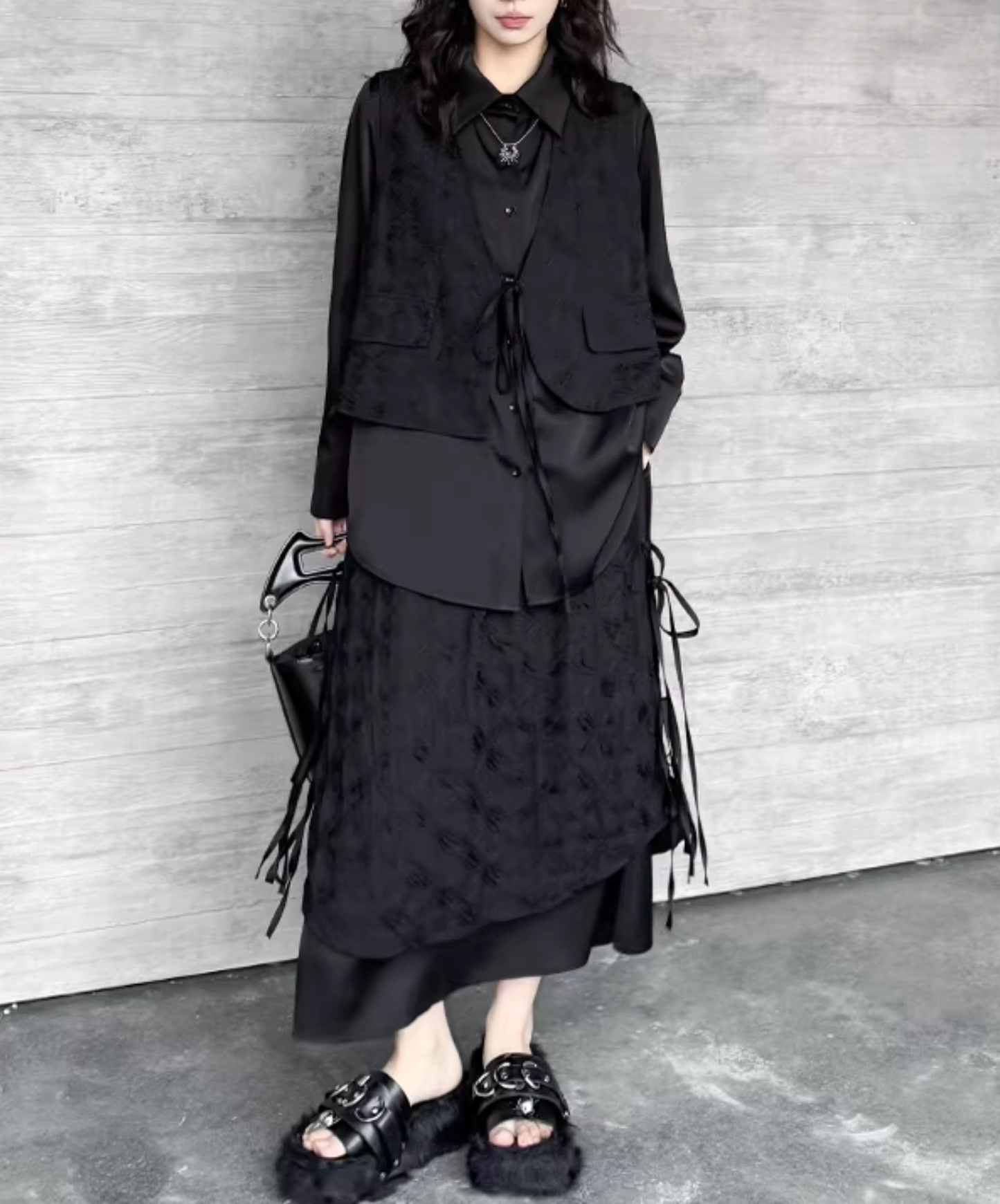 dark fake two-piece irregular style skirt EN2807