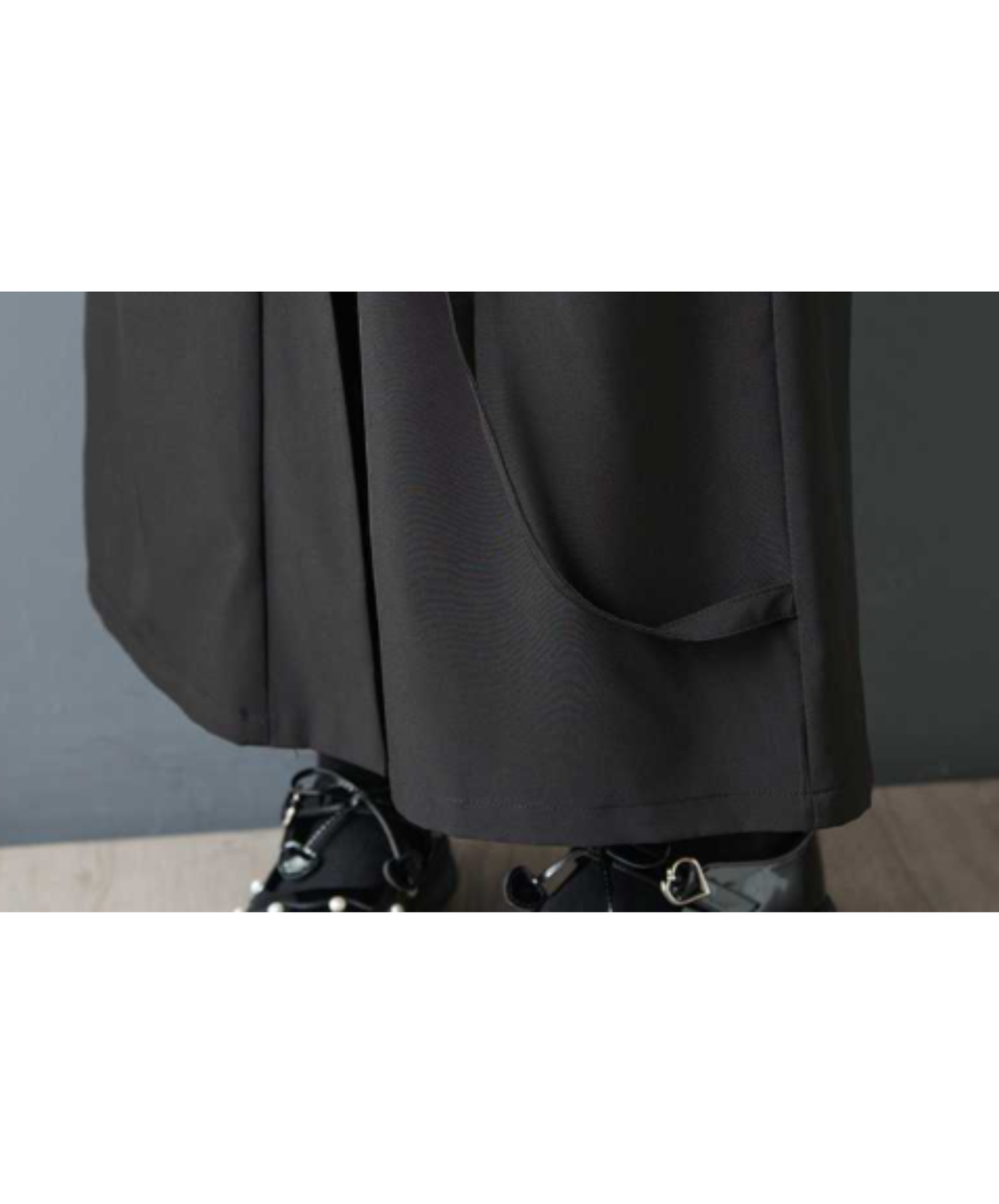 dark high-waisted cropped wide pants EN3050