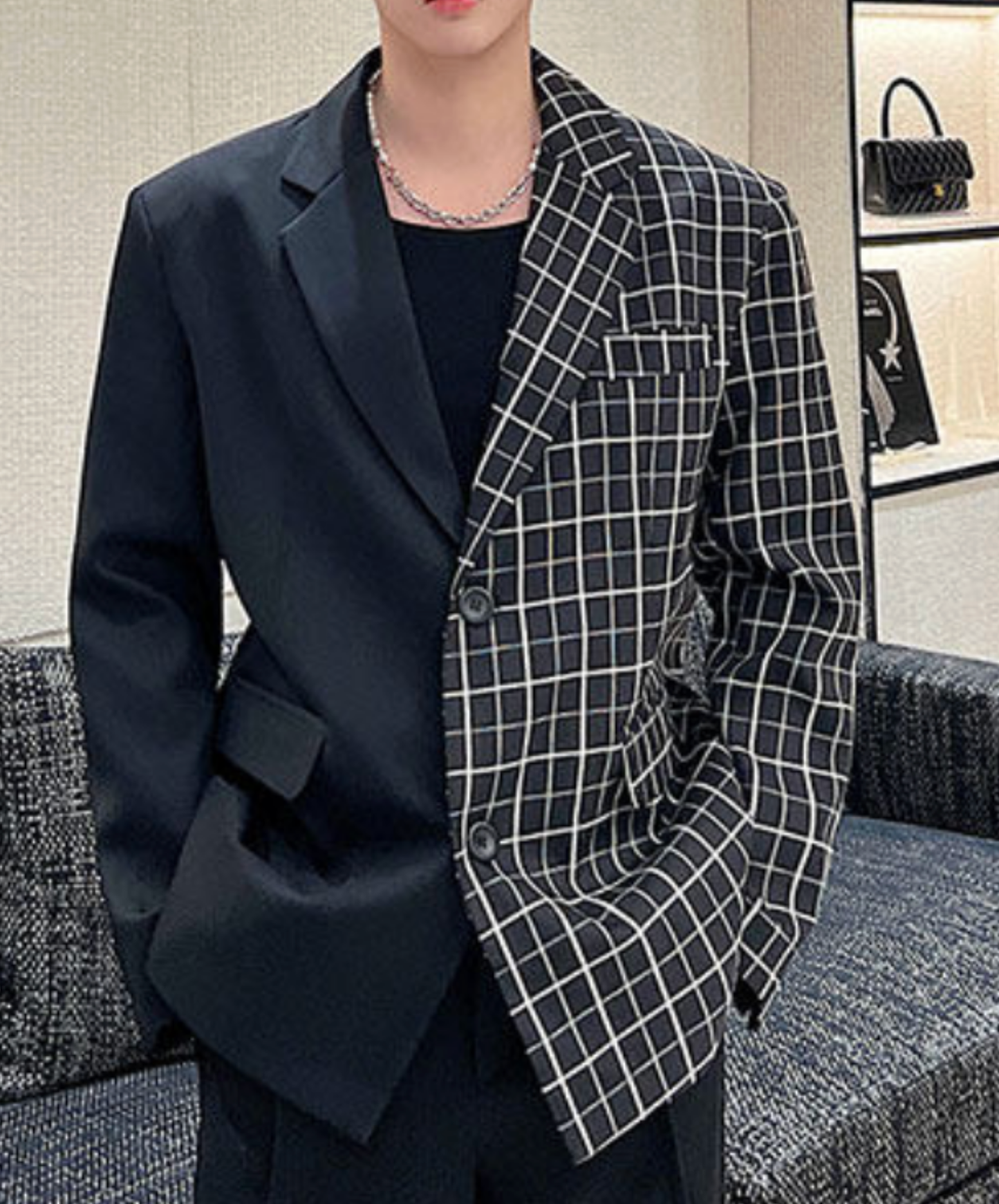 korean style oversized patchwork jacket EN2669