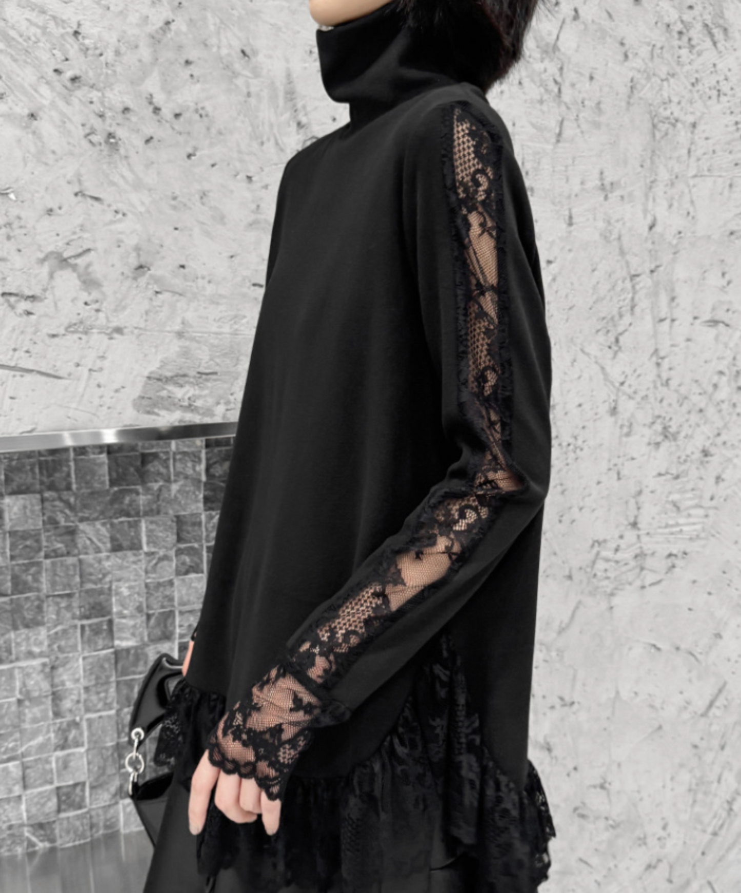 lace line frills t-shirt EN2446