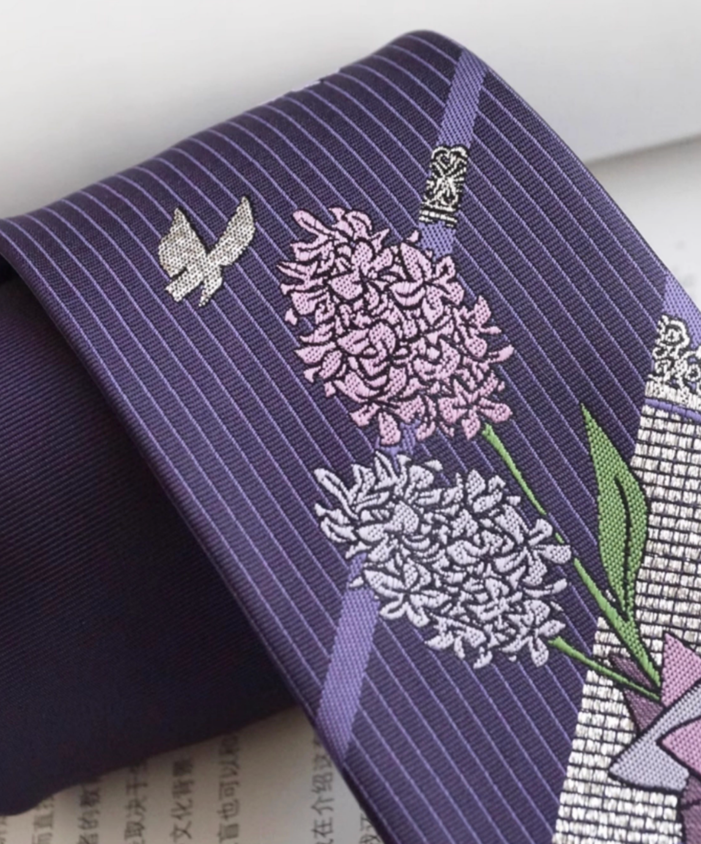 dark lavender letter necktie EN2676