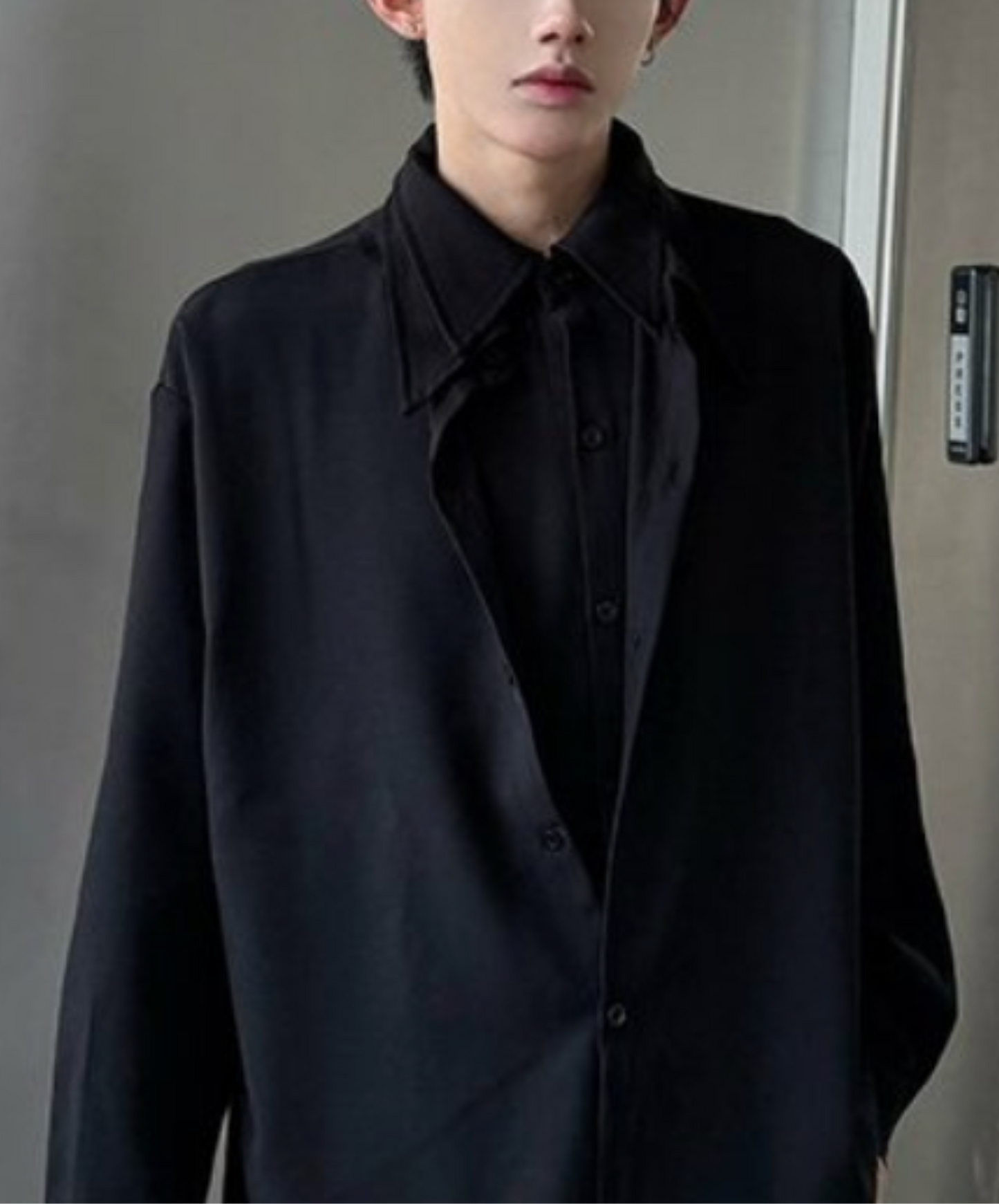 dark double-collar fake two-piece shirt EN2340
