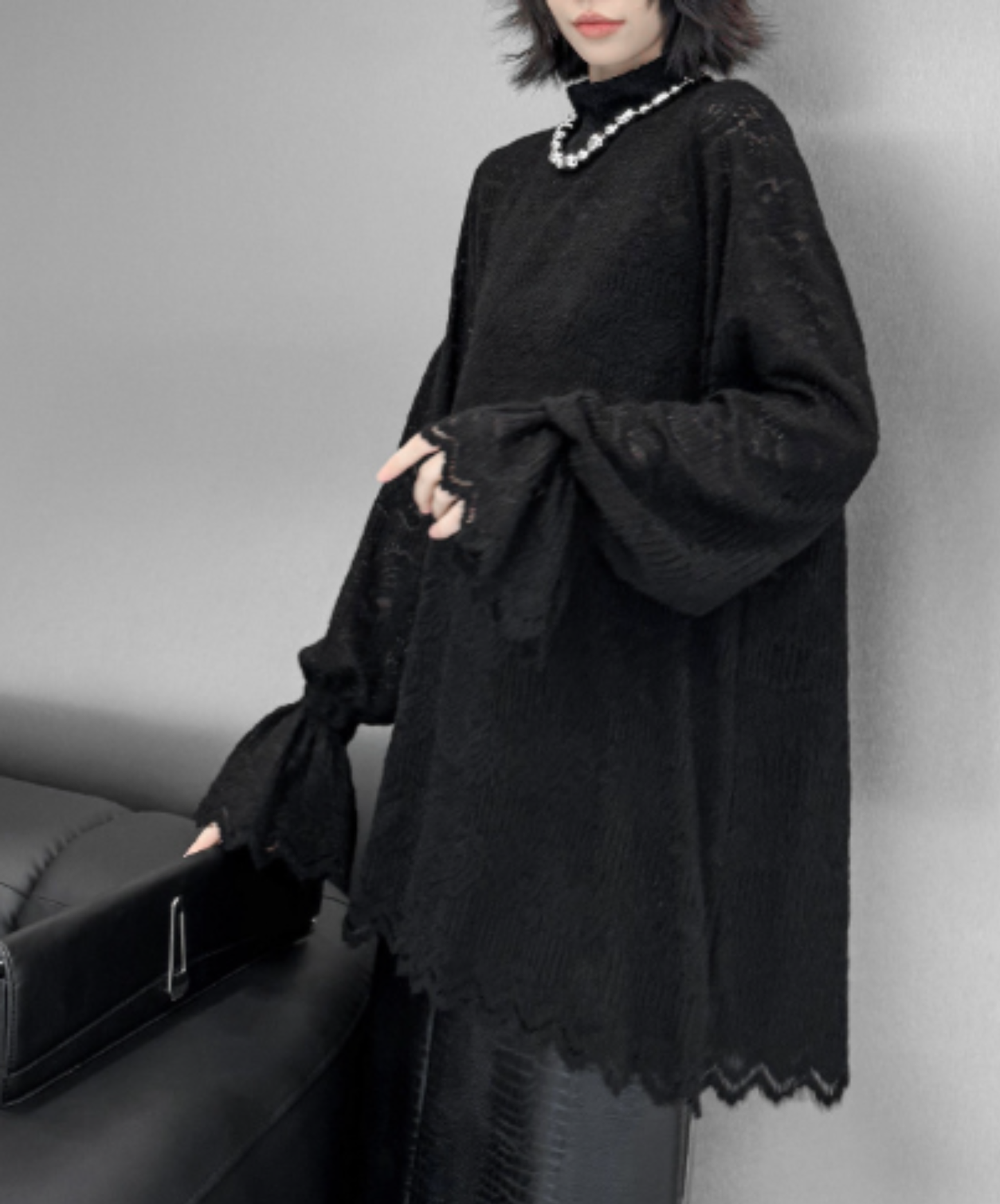 french retro style with lace sleeves t-shirt EN3130