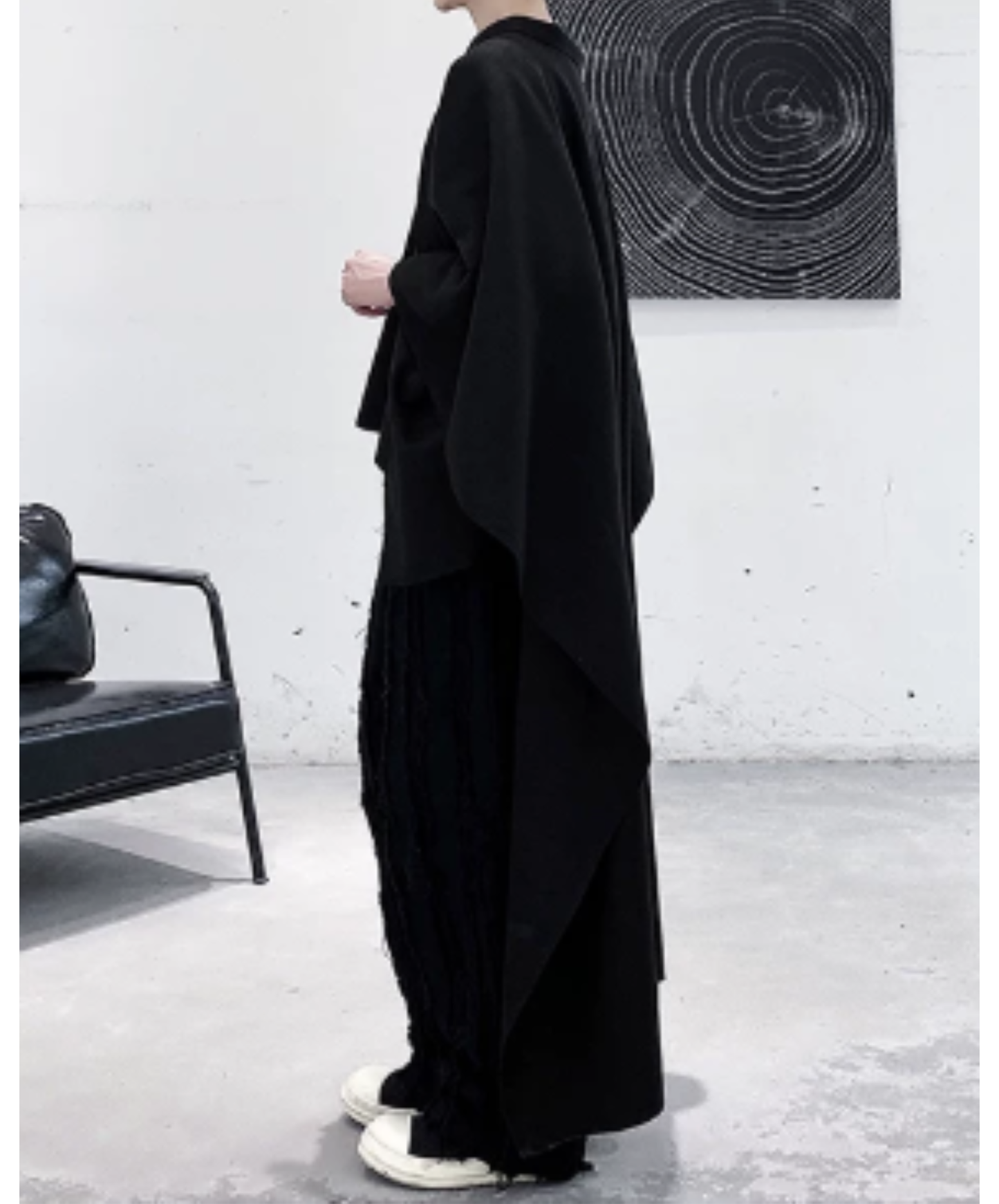 dark long bat cape shirt EN3021