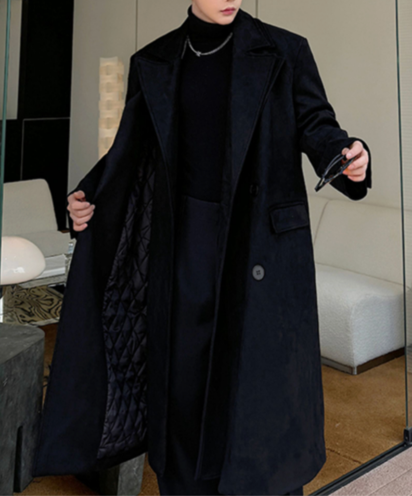 double-breasted long coat EN2529
