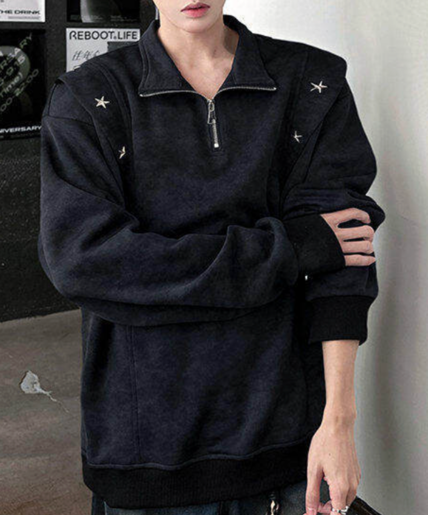 retro tie-dye half zip sweatshirt EN2653