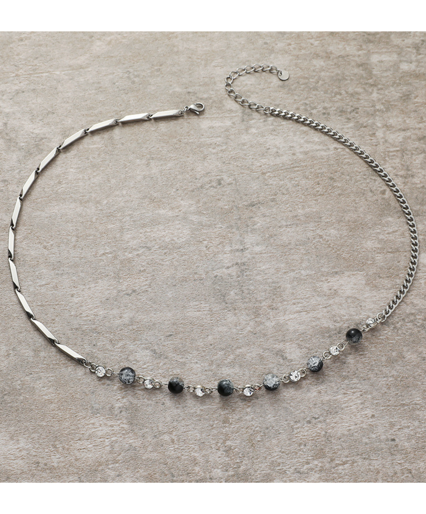 black clear beads necklace EN2514
