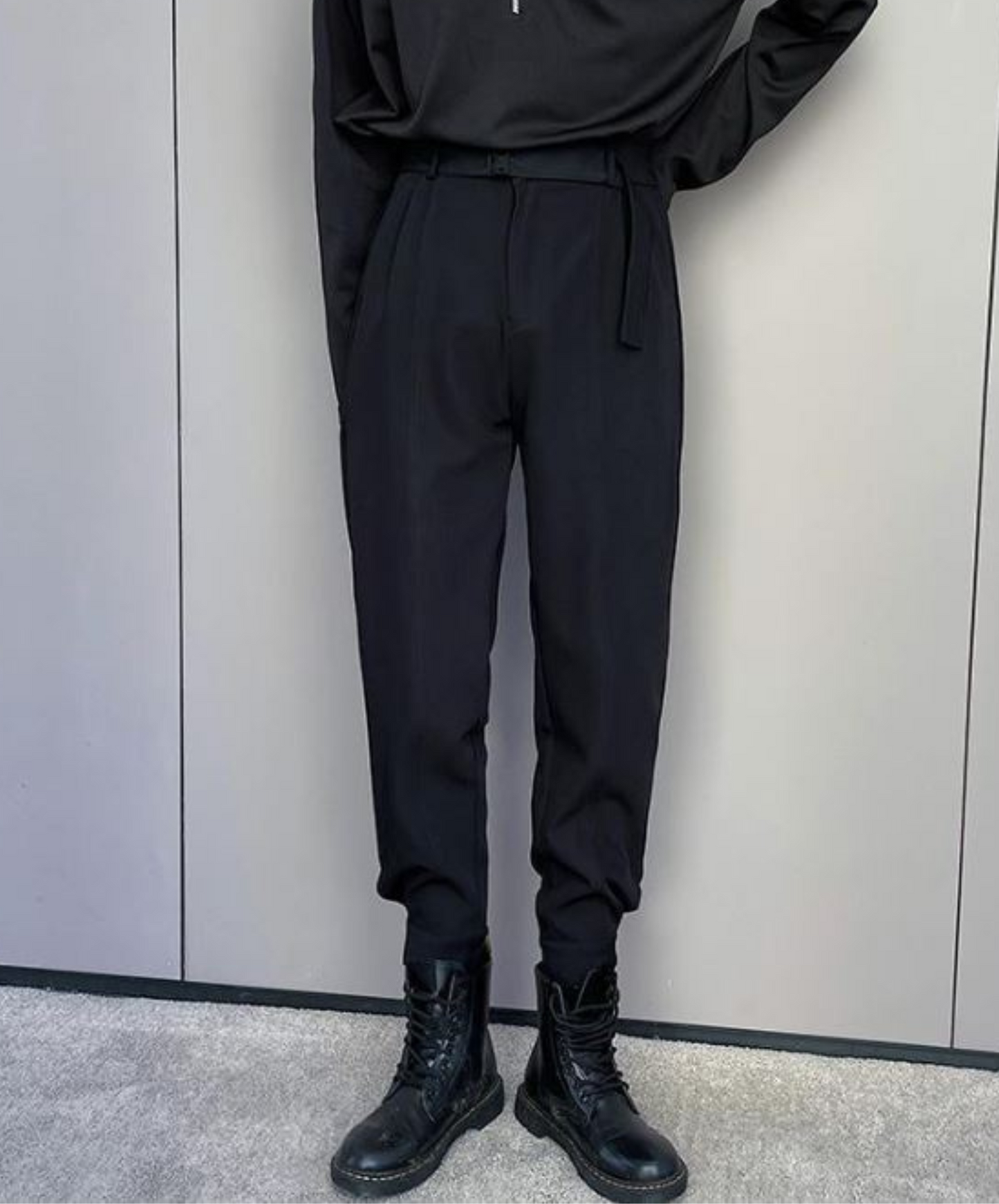 dark cropped suit pants EN814