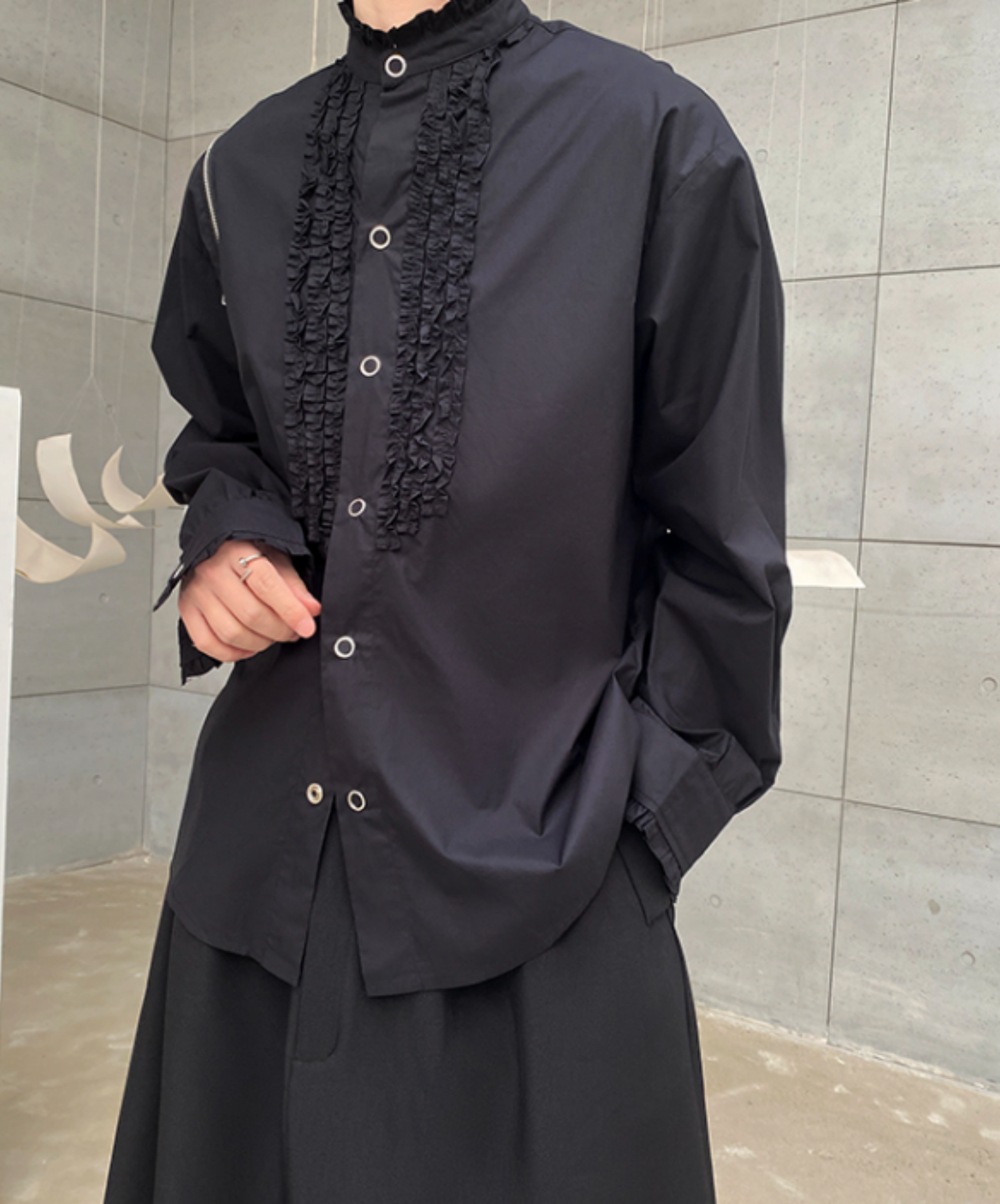 【style14】dark mode outfit set EN895（shirt + skirt set）
