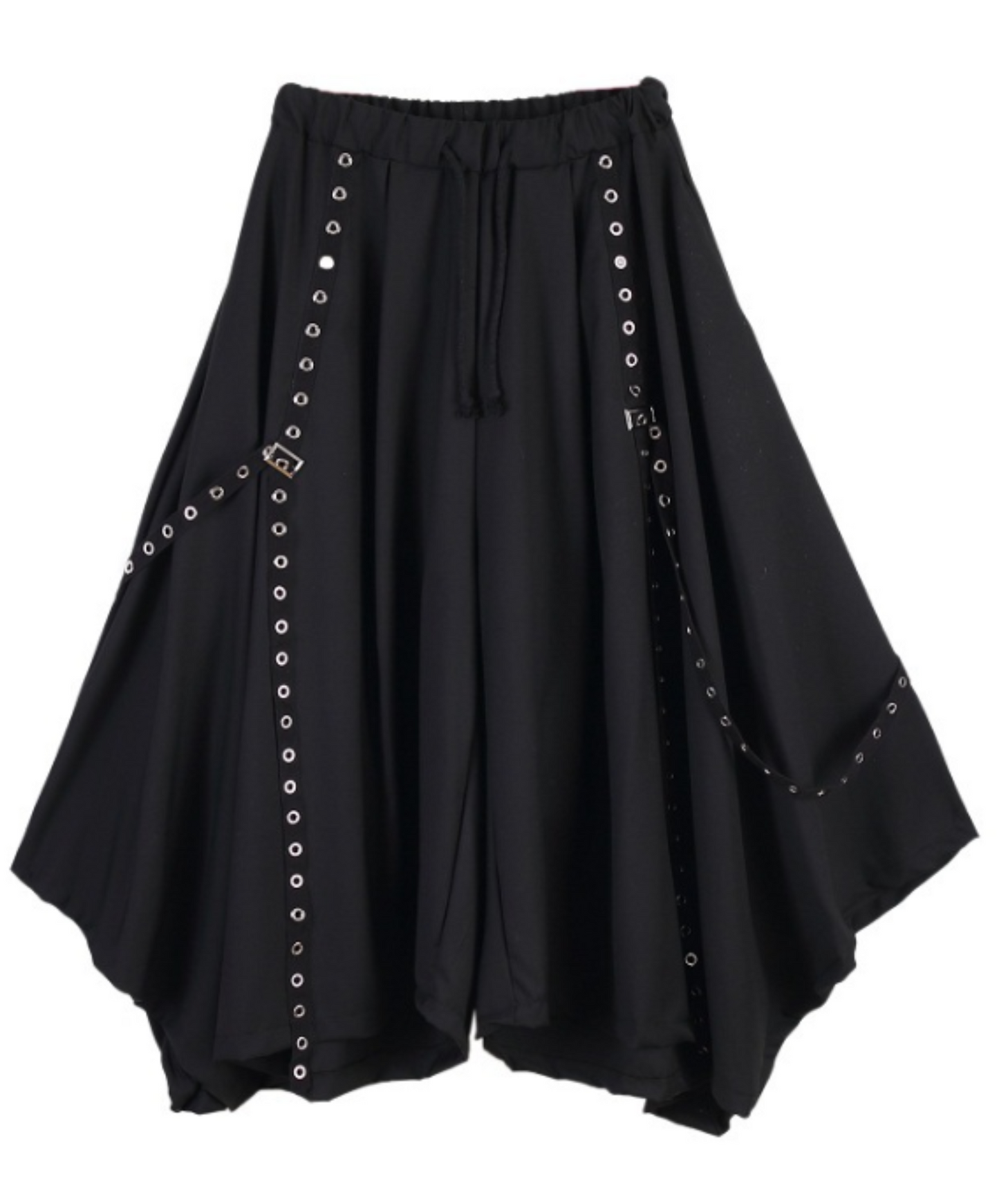 dark belt ribbon wide pants EN660