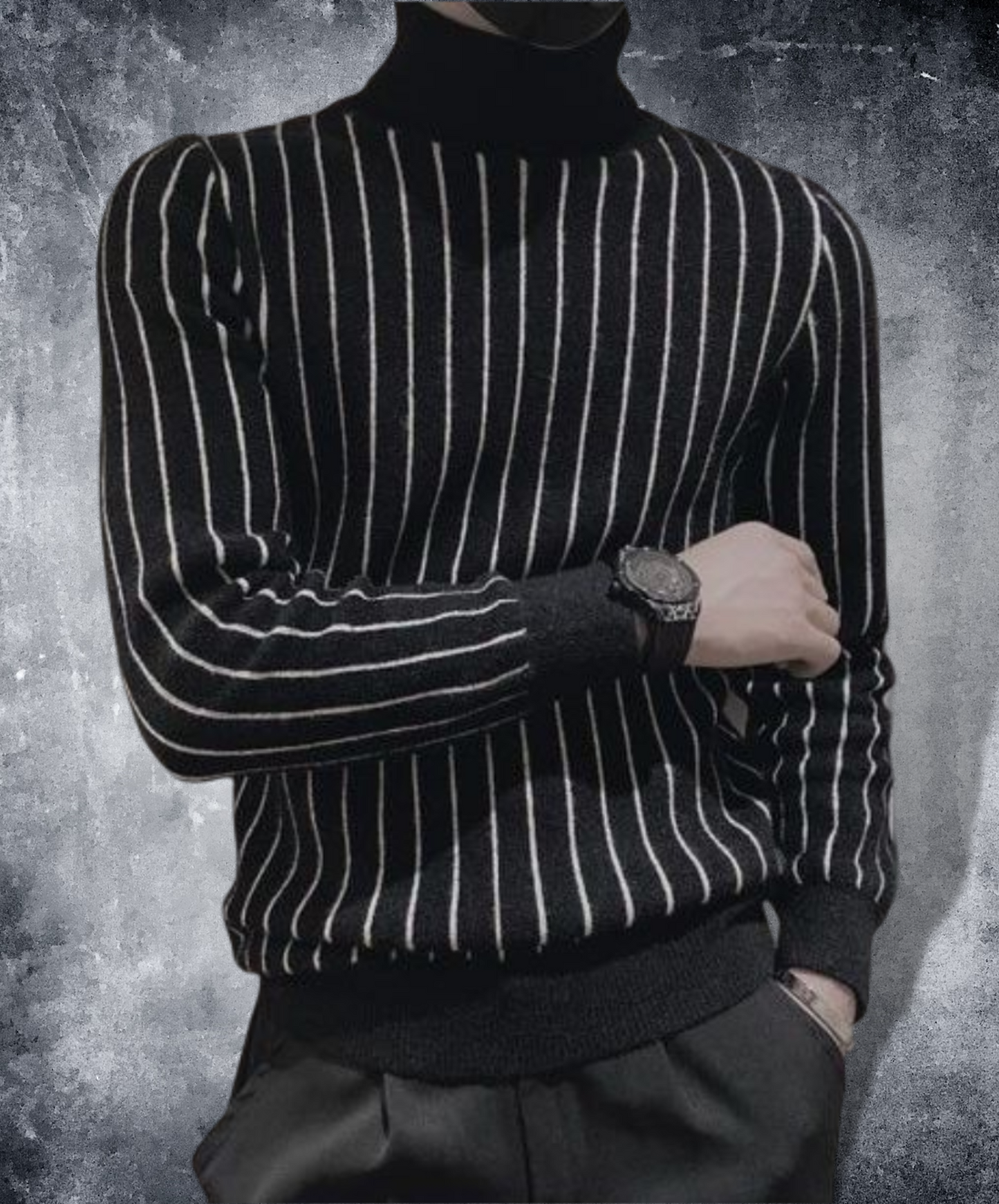 striped turtleneck sweater EN568