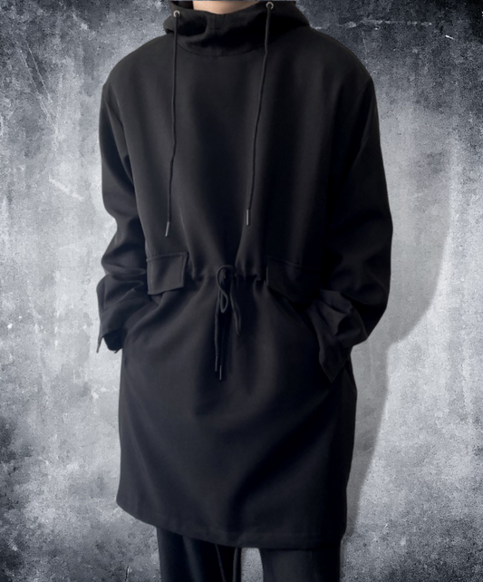 dark long pullover hoodie EN594