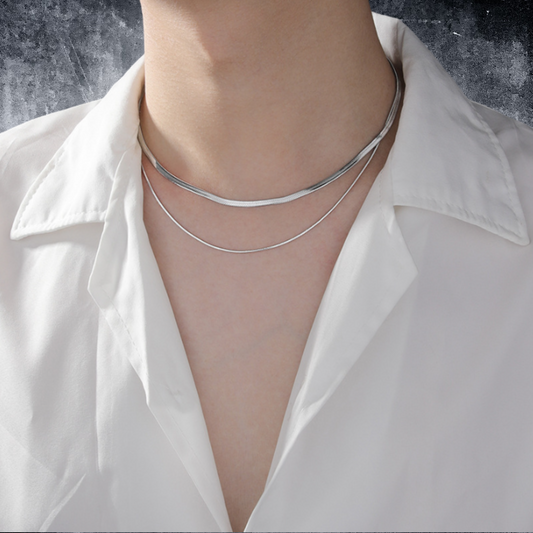 double layer snake bone necklace EN514