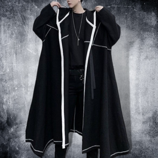 dark hooded coat EN217