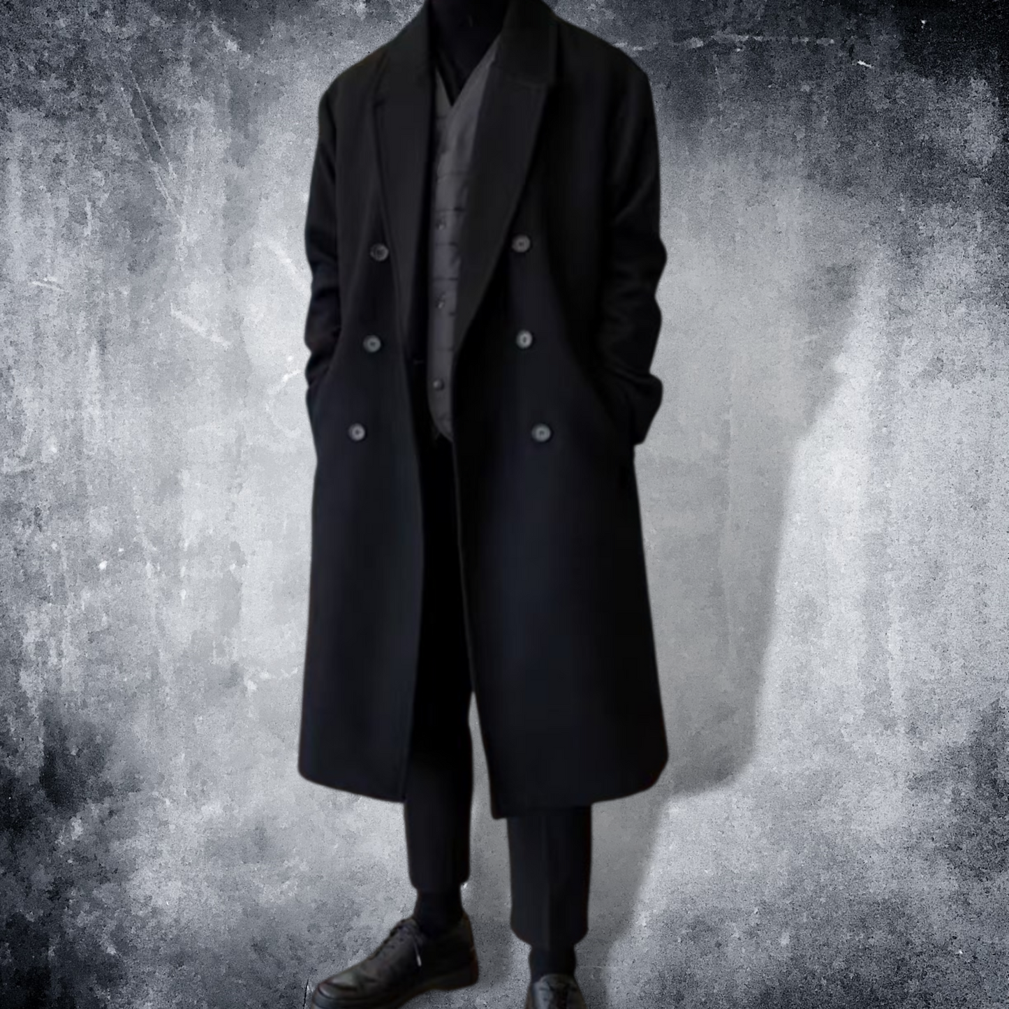 【最短2日でお届け「特急便」対応（M・Lサイズのみ）】double breasted middle wool coat EN428