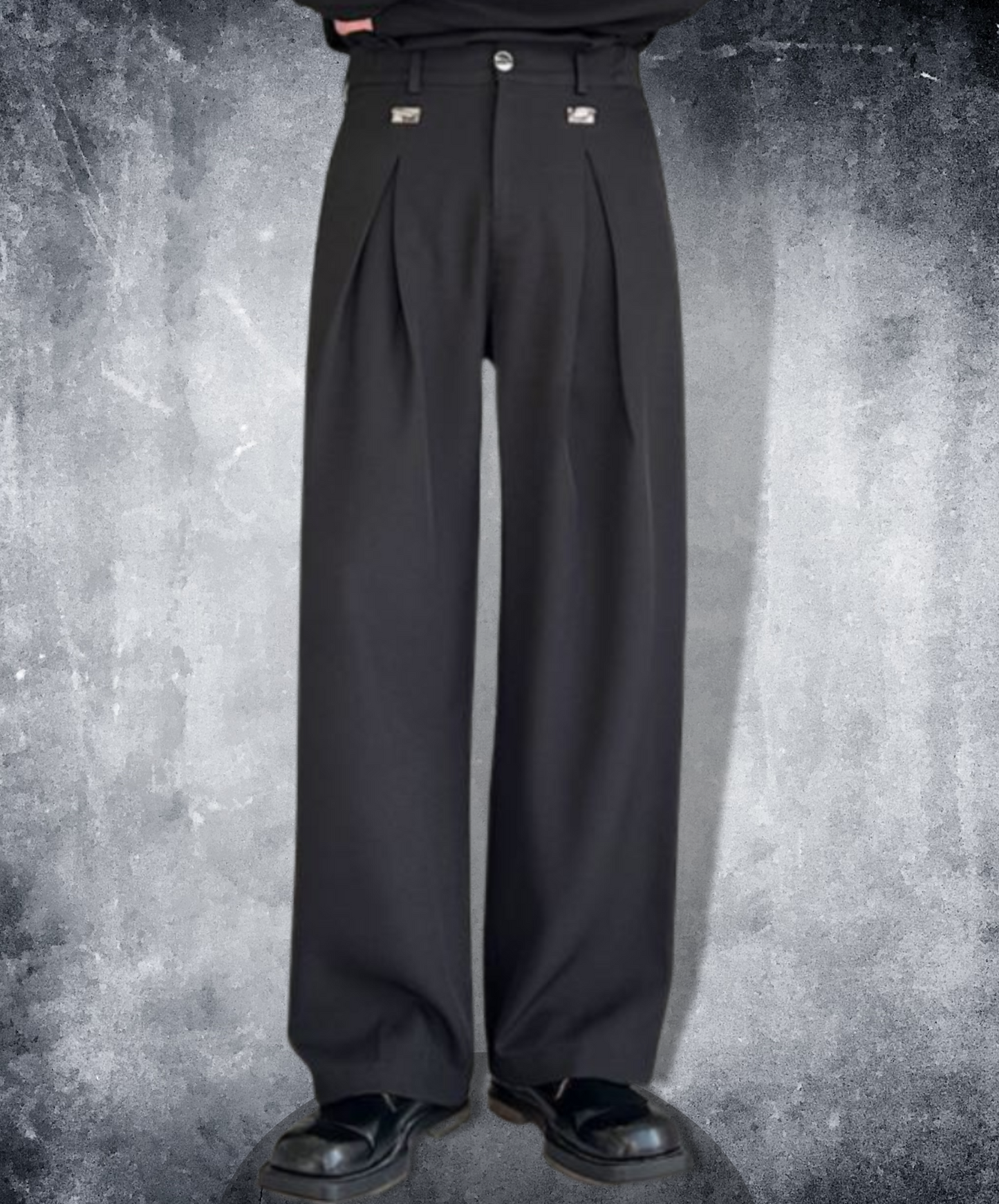 dark metal embellished slacks pants EN802