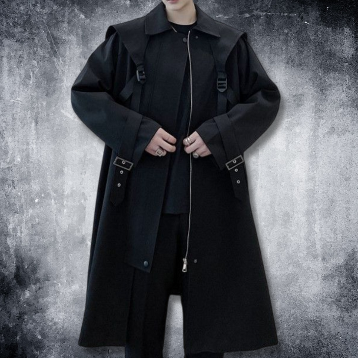 dark belt coat EN087
