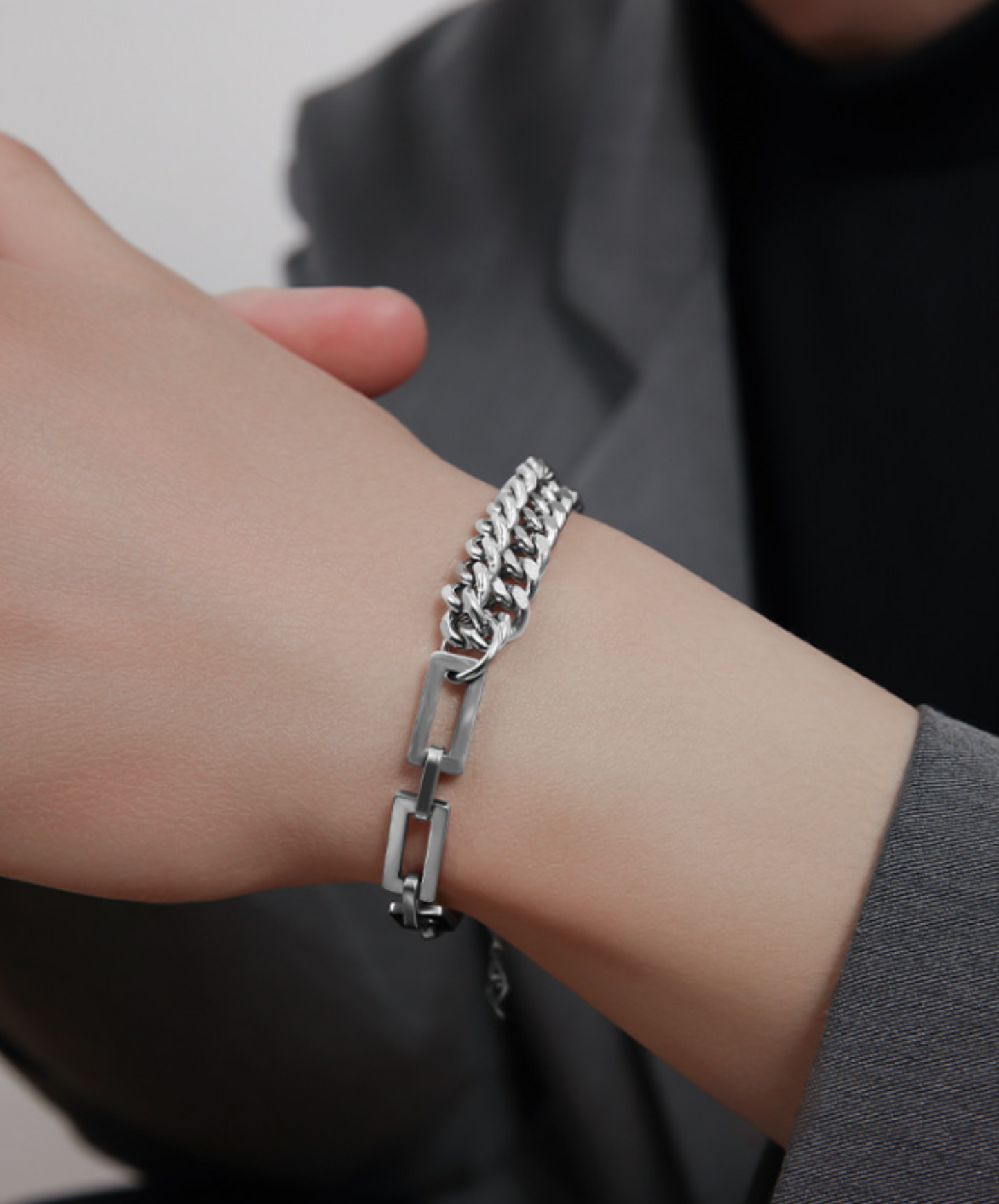 double layer chain bracelet EN552