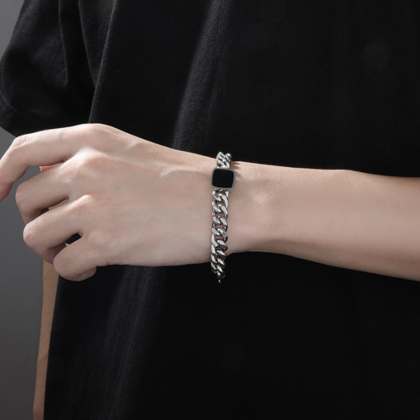 black stone chain bracelet EN509