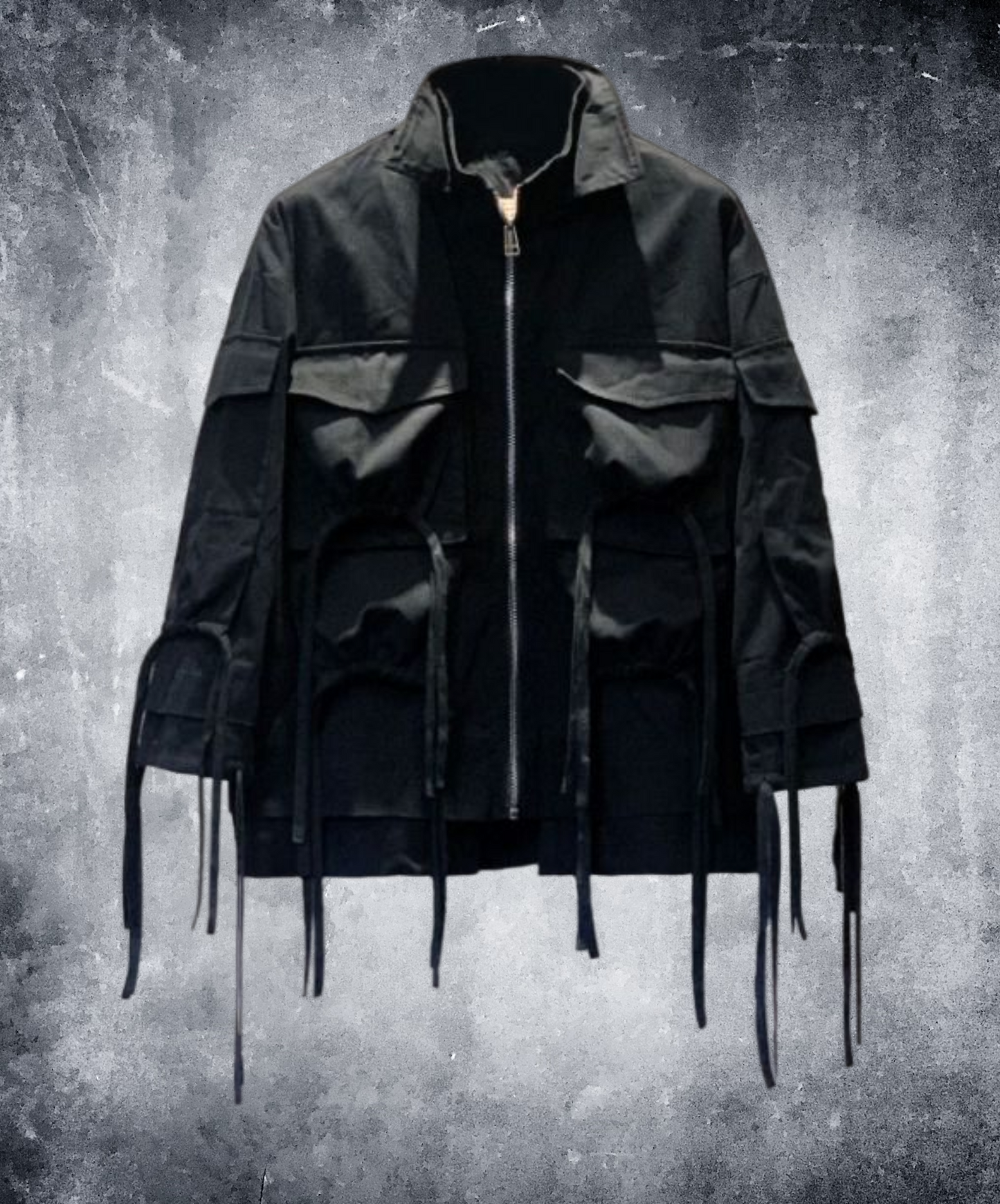 dark multi hanging string jacket EN586