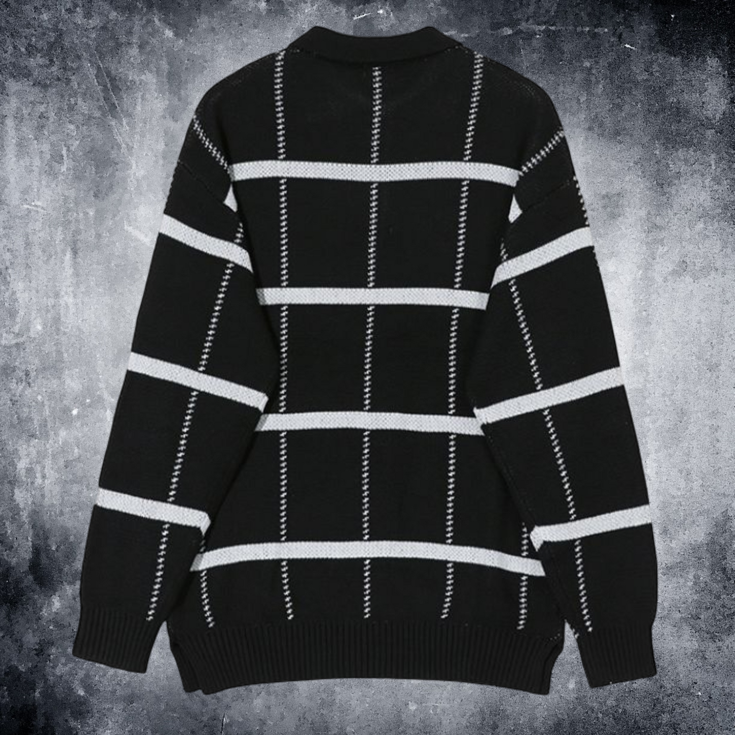 half zip plaid check sweater EN405