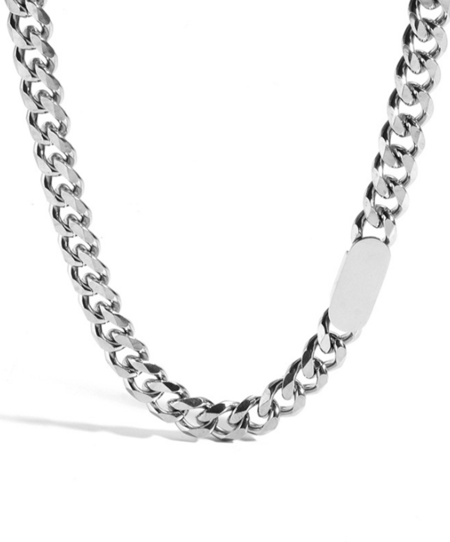 thick silver necklace EN543