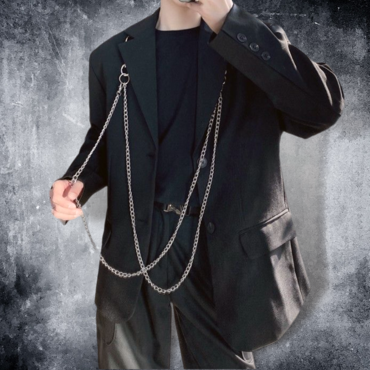 dark chain suit jacket EN136