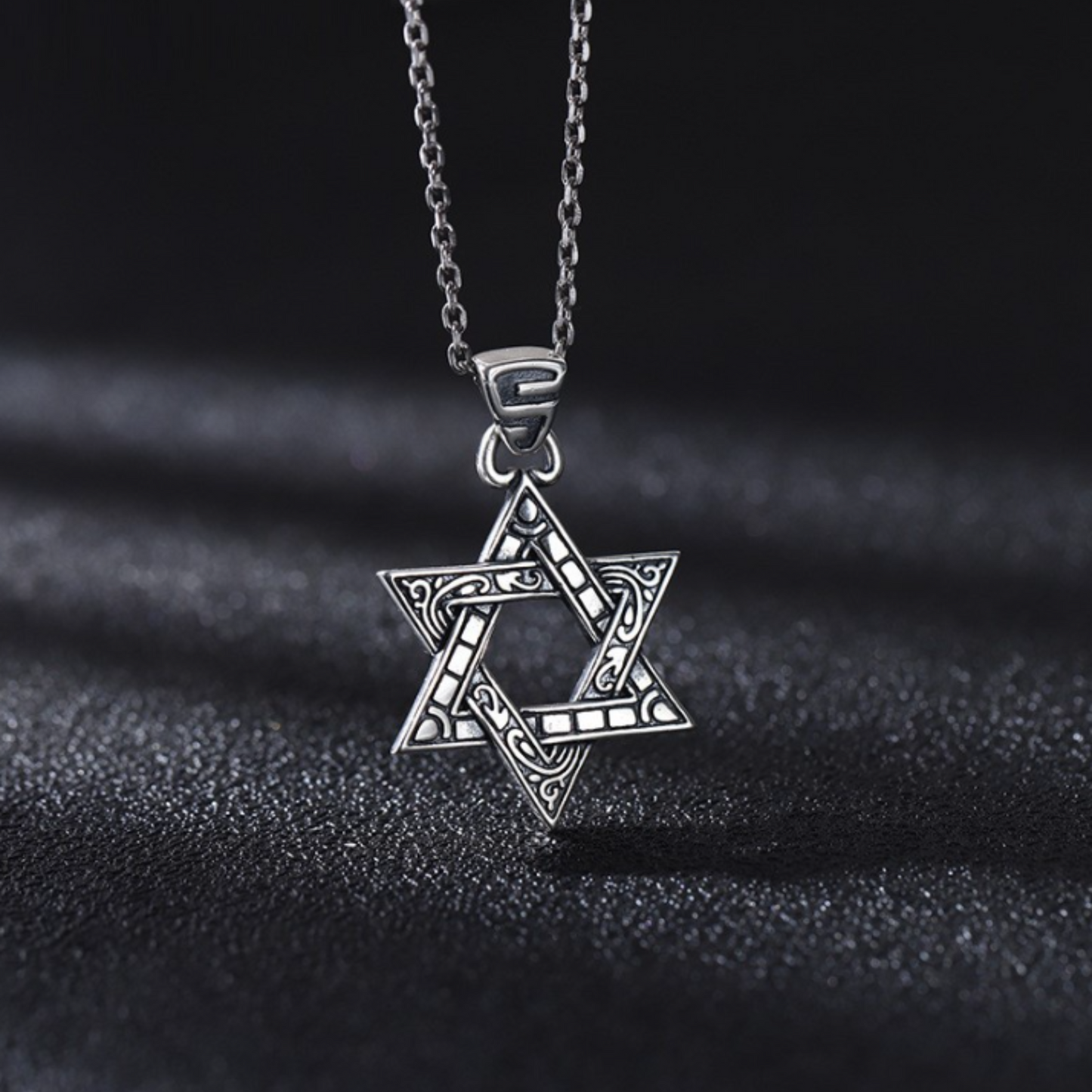 hexagram silver necklace EN502