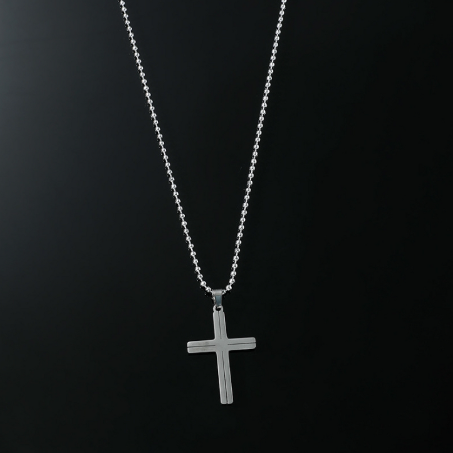 simple cross silver necklace EN489