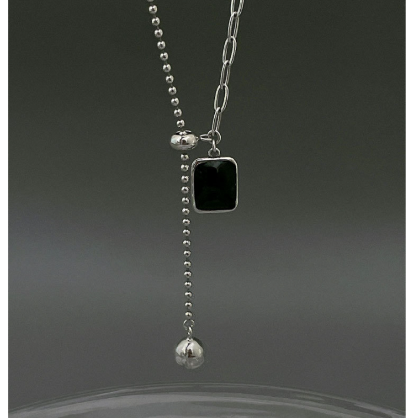 black square necklace EN441