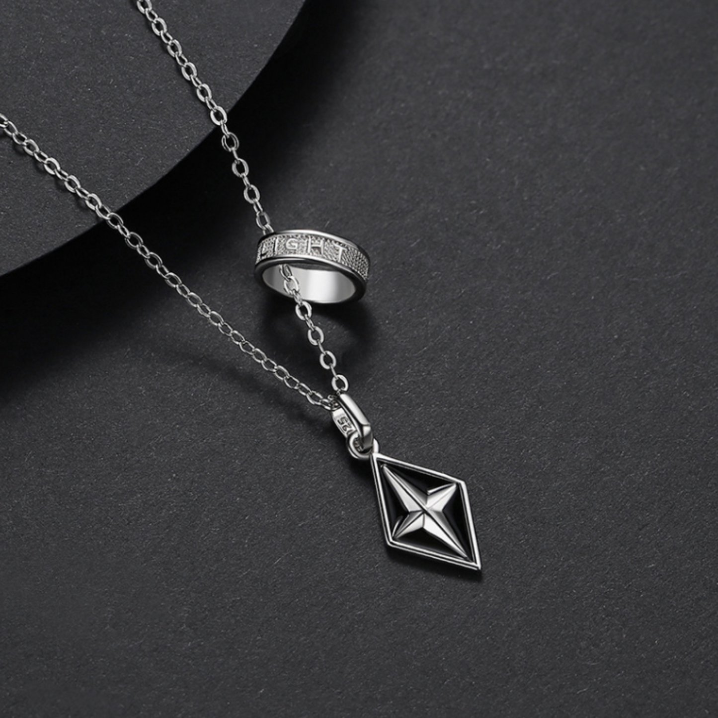 star ring silver necklace EN505