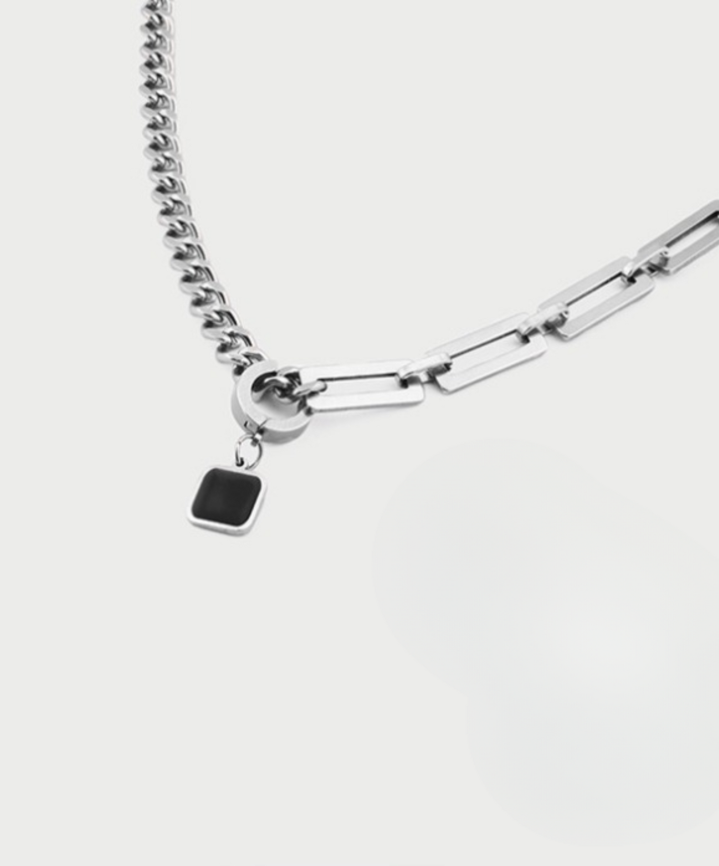 black stone pendant necklace EN551