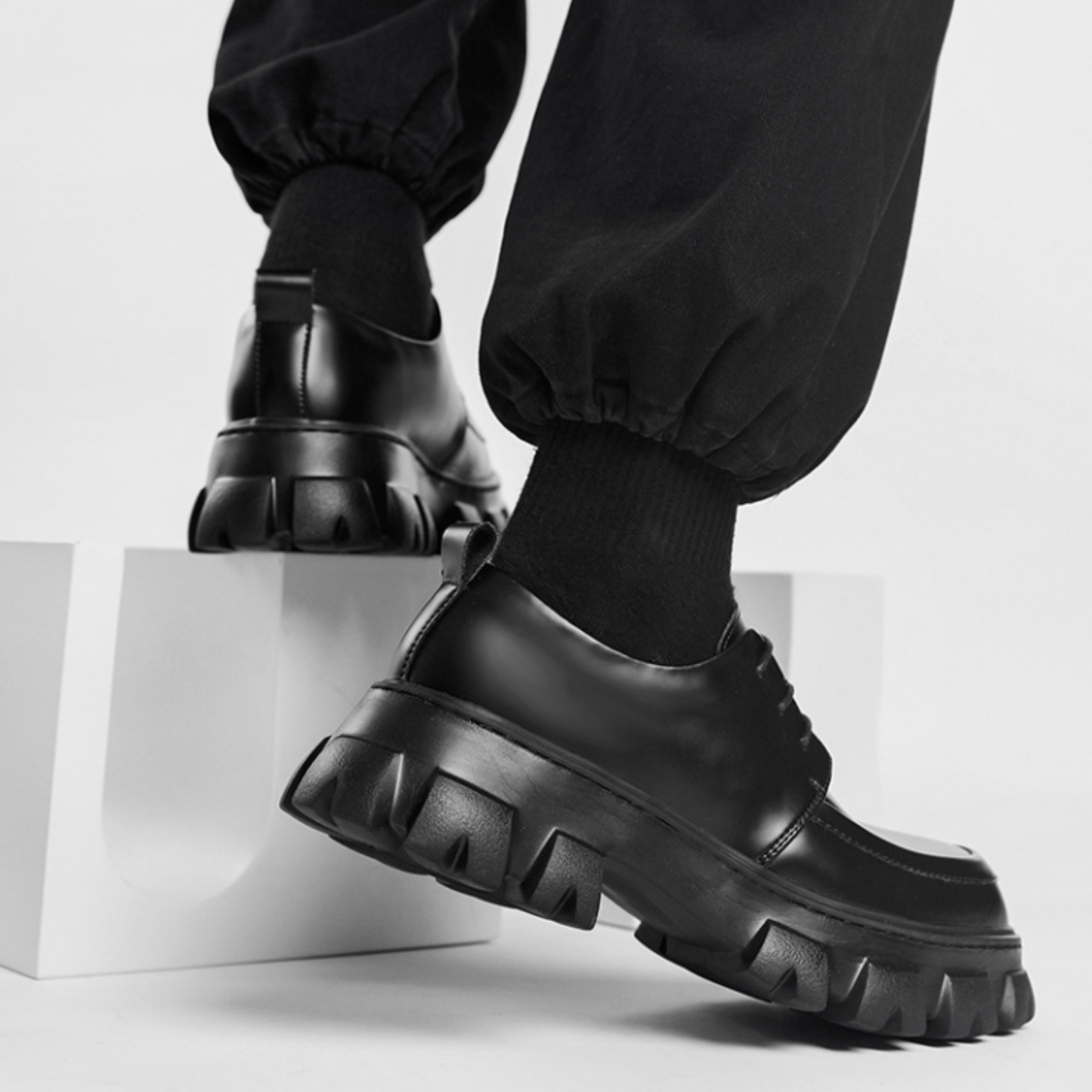 thick leather platform shoes EN253
