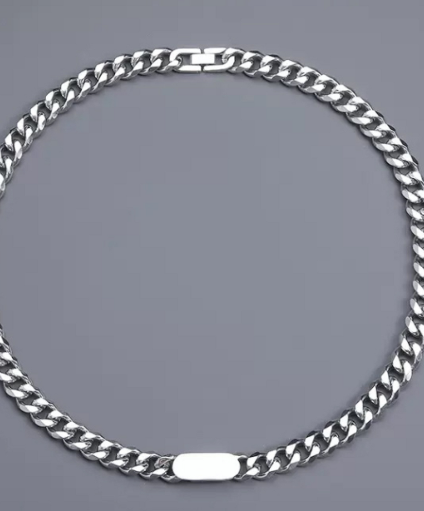 thick silver necklace EN543