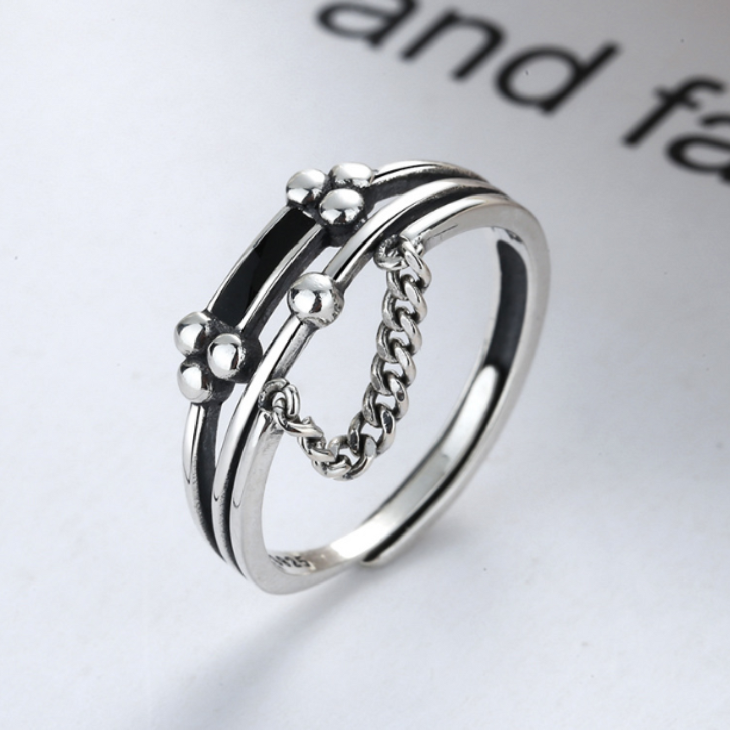 chain charm ring EN436