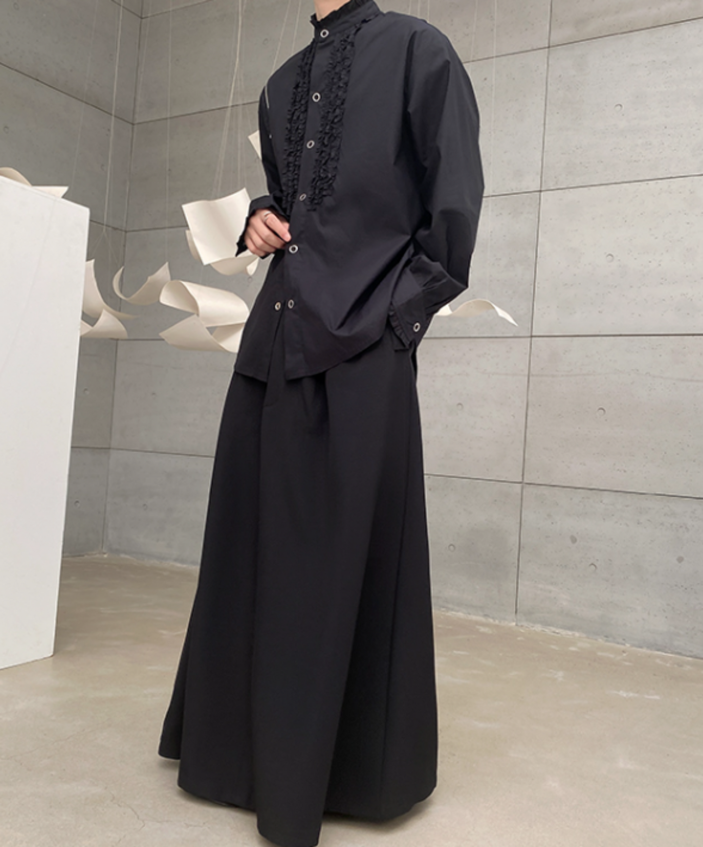 【style14】dark mode outfit set EN895（shirt + skirt set）