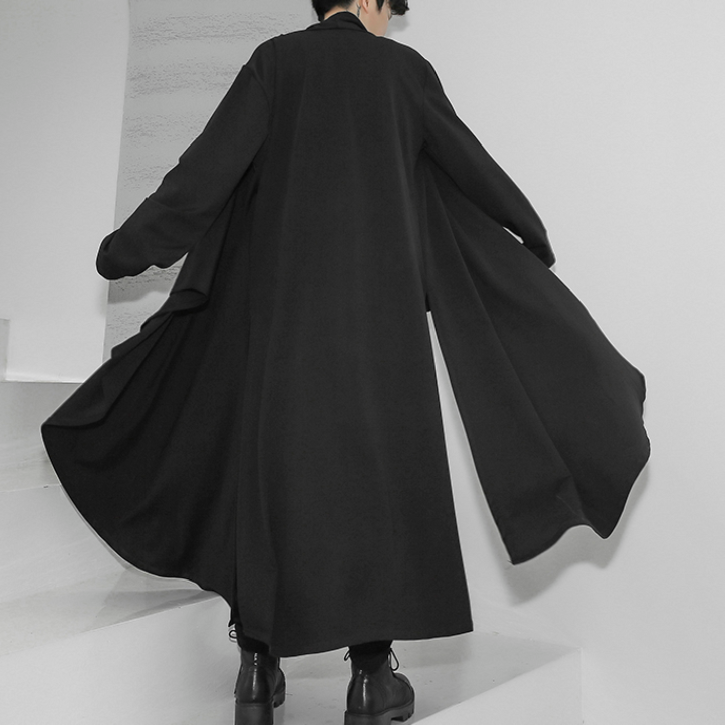 dark long cape coat EN336